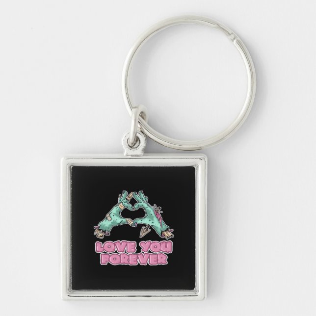 Zombie Classic - Skeleton Heart And Hands Keychain (Front)