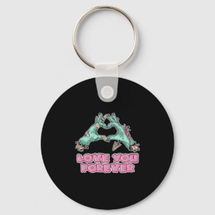 Zombie Classic - Skeleton Heart And Hands Keychain