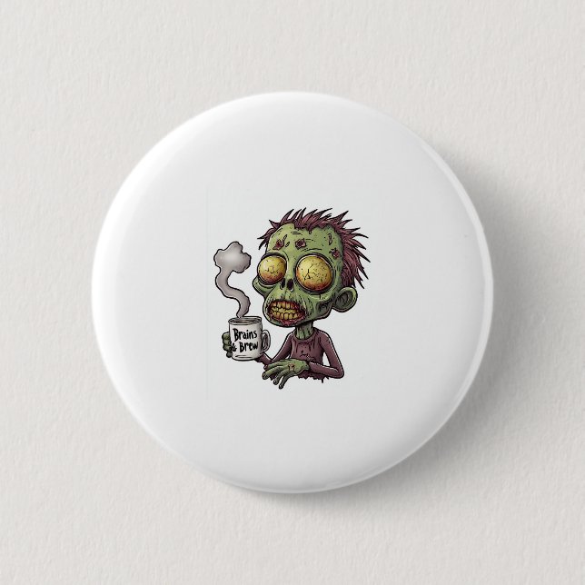  Zombie Coffee Time 2 Inch Round Button (Front)
