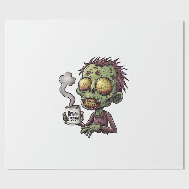  Zombie Coffee Time Wrapping Paper (Flat)
