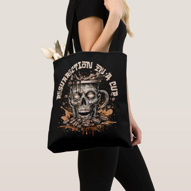 Zombie Coffee Tote Bag (Close Up)