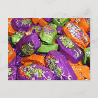 Zombie Coffin Foil Candy Postcard