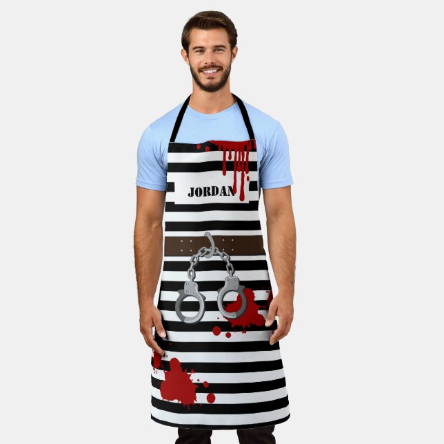 Zombie Convict Prison Inmate Costume Apron (Worn)