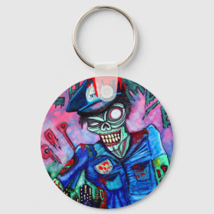 Zombie Cop Keychain