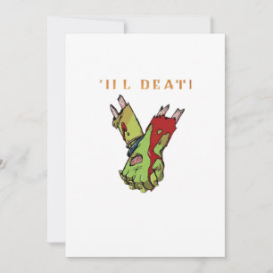 Zombie Couple Till Death Do Us Part Classic Holiday Card