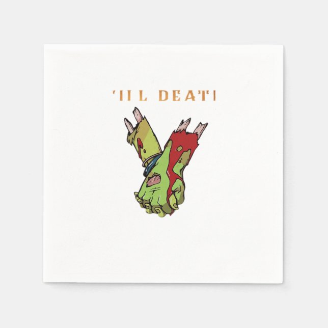 Zombie Couple Till Death Do Us Part Classic Napkin (Front)