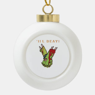 Zombie Couple Till Death Do Us Part Classic Style Ceramic Ball Christmas Ornament