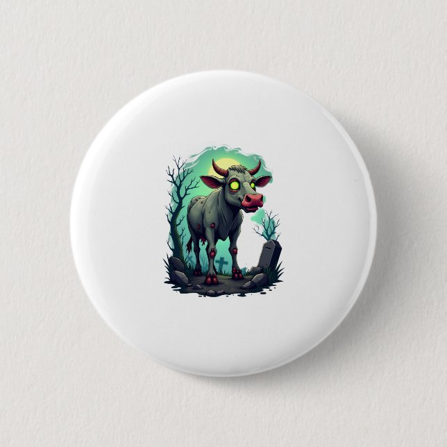 Zombie Cow Apocalypse 2 Inch Round Button (Front)