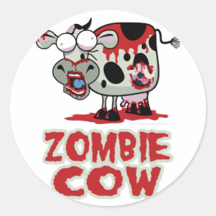 Zombie Cow Classic Round Sticker