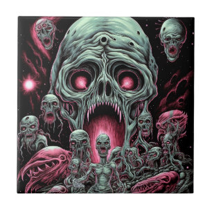Zombie Creatures Sci-fi Horror Art Tile