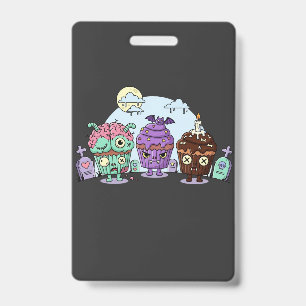 Zombie Cupcake Halloween Badge