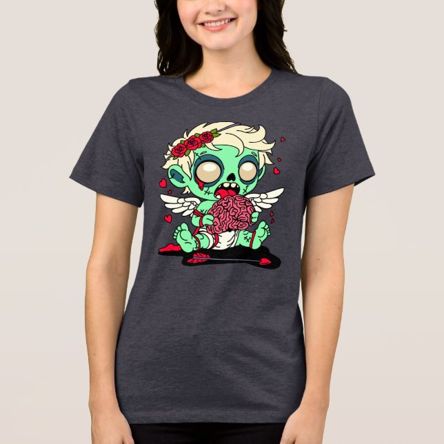 Zombie Cupid Tri-Blend Shirt (Front)