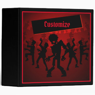 Zombie Dance Party Black & Orange Binder