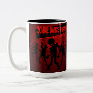 Zombie Dance Party Black & Orange Two-Tone Coffee Mug