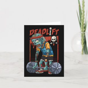 Zombie Deadlift Weight Lifting Halloween Fitness G Card