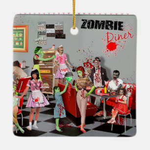 Zombie Diner Ceramic Ornament