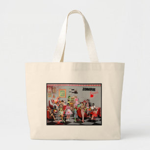Zombie Diner Stone Boats Large Tote Bag