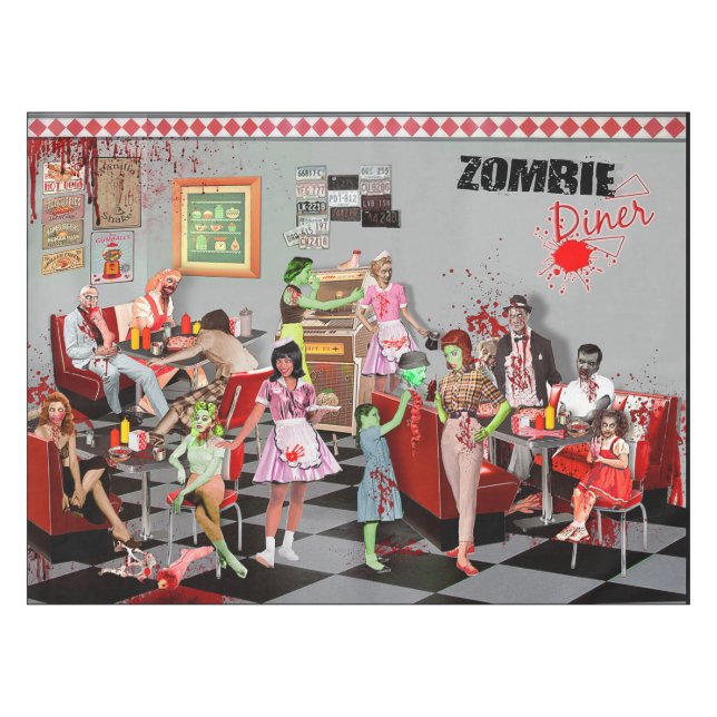 Zombie Diner Tablecloth (Front (Horizontal))