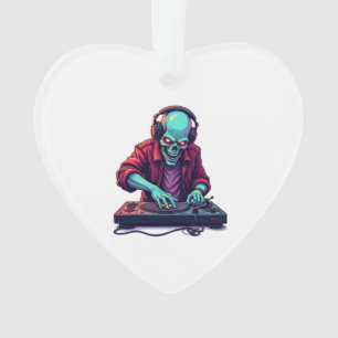 Zombie DJ � Music Festival Halloween Tee Ornament