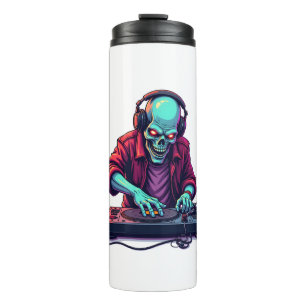 Zombie DJ � Music Festival Halloween Tee Thermal Tumbler