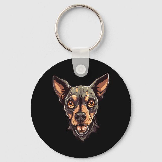 Zombie Dog Design Funny Halloween 2 Keychain (Front)