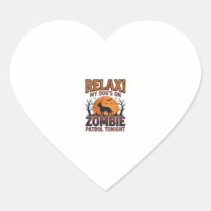 Zombie Dog Patrol Vintage Halloween Shirt Design_1 Heart Sticker