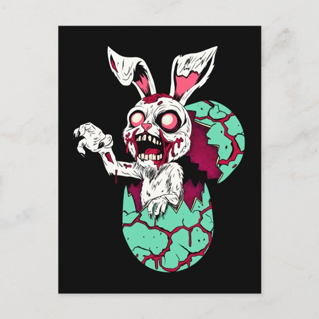 Zombie Easter Bunny Postcard (Front)