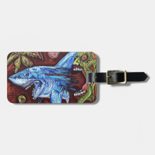 Zombie Eats Shark Luggage Tag