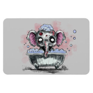 Zombie Elephant in a Bathtub Magnet