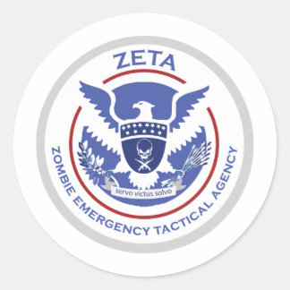 Zombie Emergency Tactical Agency Logo/Seal Classic Round Sticker