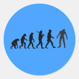 Zombie Evolution T-shirt Design Classic Round Sticker