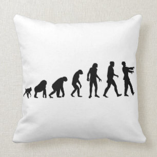 Zombie evolution throw pillow