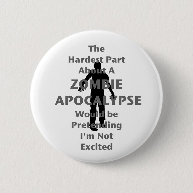 Zombie Excited 2 Inch Round Button (Front)