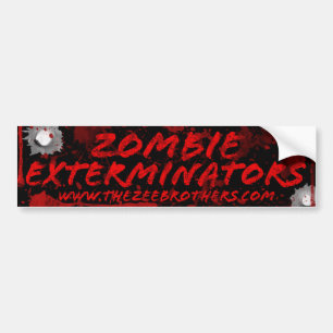 Zombie Exterminators Black Blood & Bullets Sticker