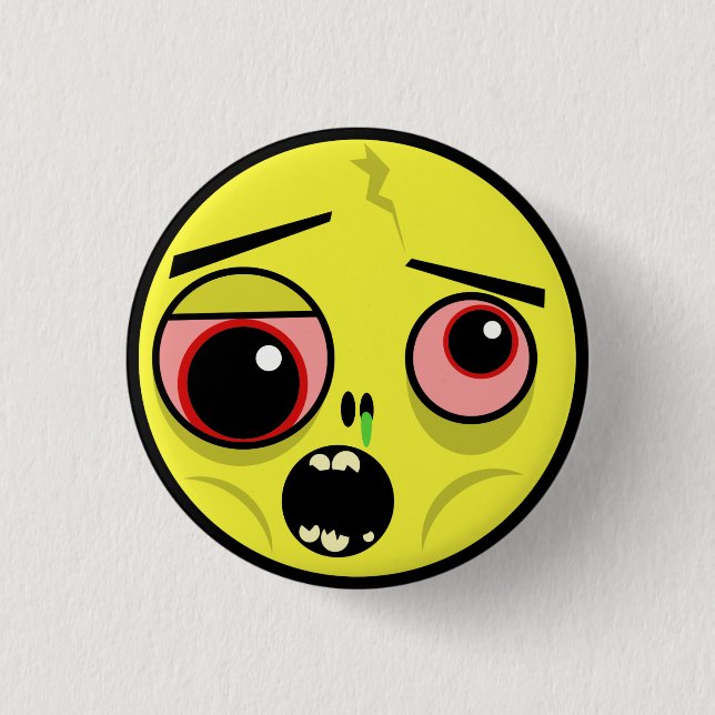 Zombie Face 1 Inch Round Button (Front)