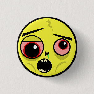 Zombie Face 1 Inch Round Button