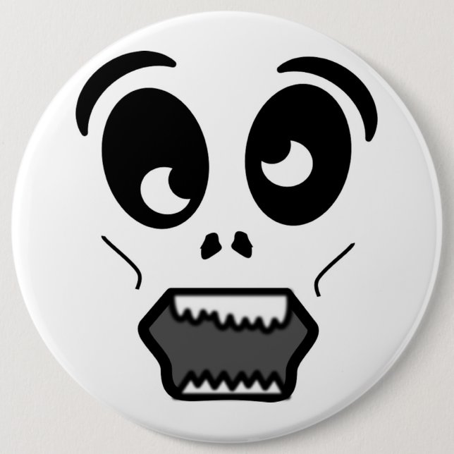 ZOMBIE FACE 6 INCH ROUND BUTTON (Front)
