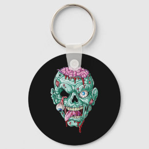 Zombie Face Brain Halloween Boys Men Women Girls S Keychain