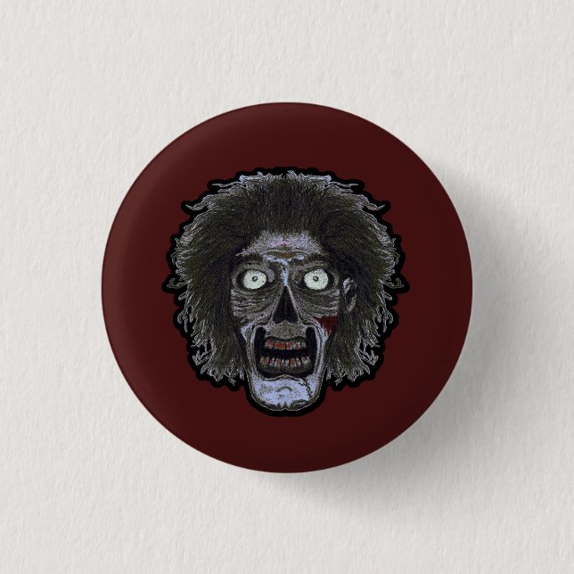 ZOMBIE Face - Colour Face 1 Inch Round Button (Front)