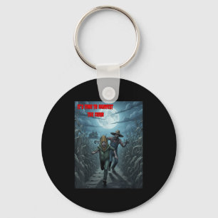 Zombie Farmer Creepy Corn Harvest With Y Farm Scen Keychain