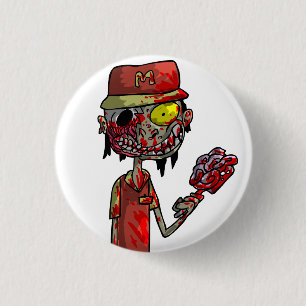 Zombie Fast-Food Worker 1 Inch Round Button