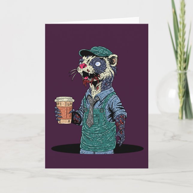 Zombie Ferret Barista Card (Front)