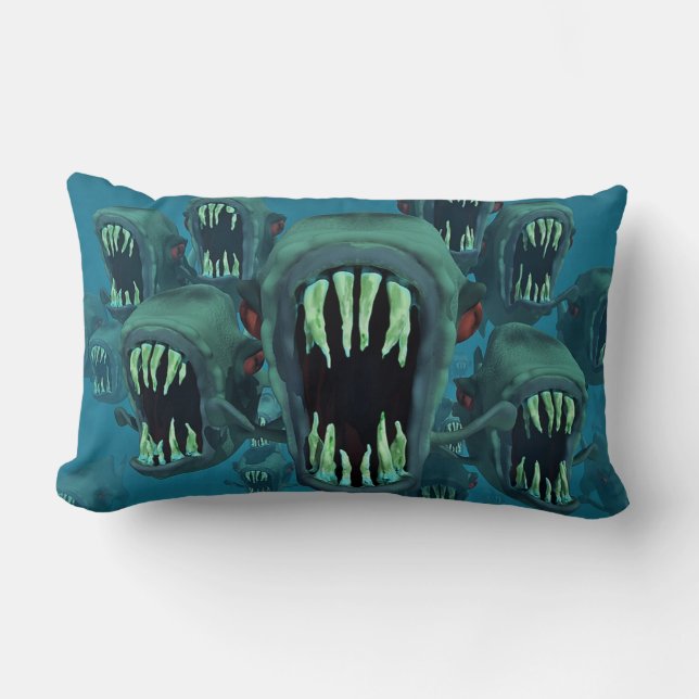 Zombie Fish Lumbar Pillow (Front)