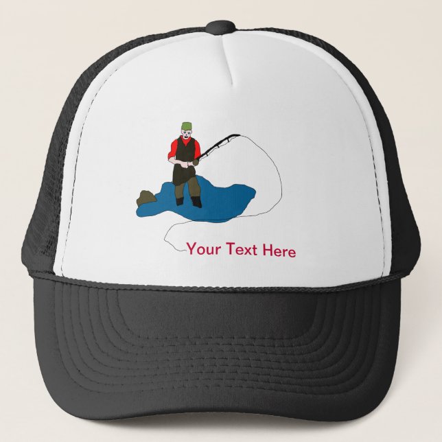 Zombie Fisherman Funny Ball Cap (Front)