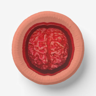 Zombie Food Brain Halloween Paper Plate