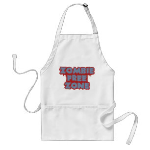 Zombie Free Zone apron - choose style & colour
