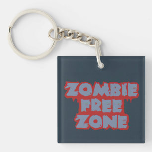 Zombie Free Zone custom key chain