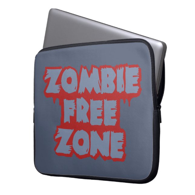Zombie Free Zone custom laptop sleeve (Front Left)