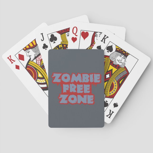 Zombie Free Zone custom playing cards (Back)