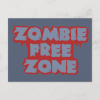 Zombie Free Zone custom postcard